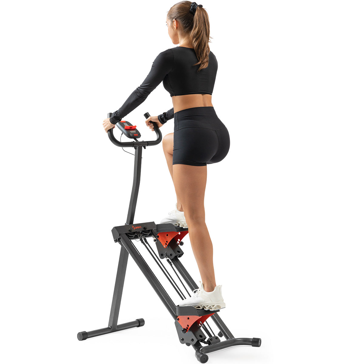 Smart Foldable Stair Climber with Balance-Assist Cords - Sunny Health & Fitness