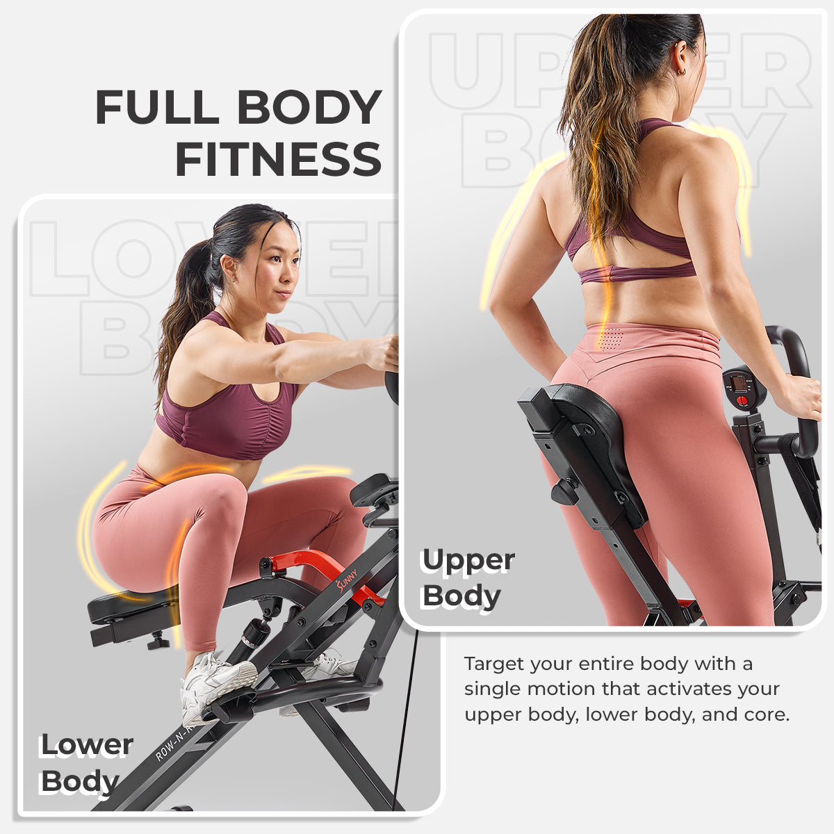 Row-N-Ride® PRO Smart Squat Assist Trainer - Sunny Health & Fitness