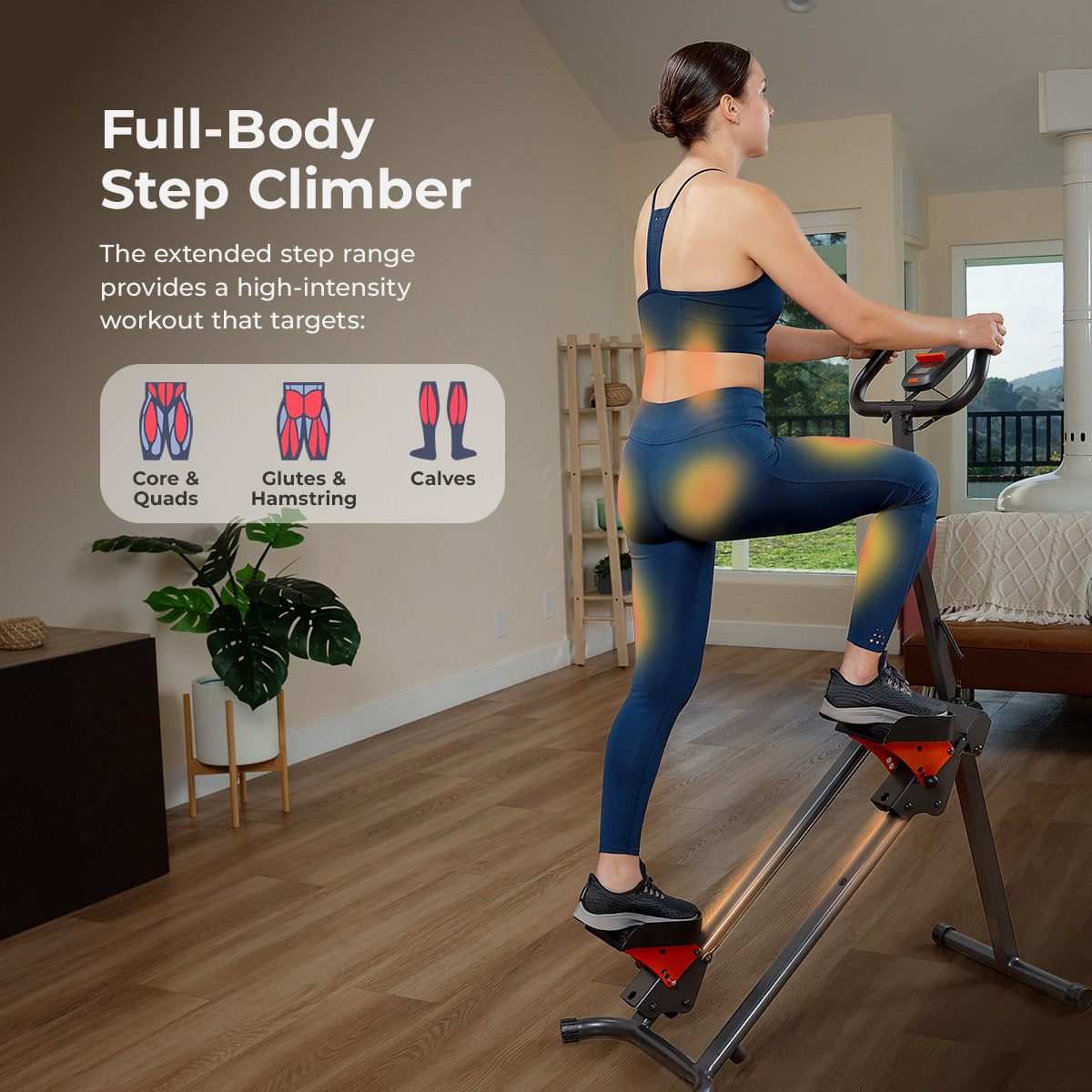 Foldable Smart Cardio Step Climber - Sunny Health & Fitness