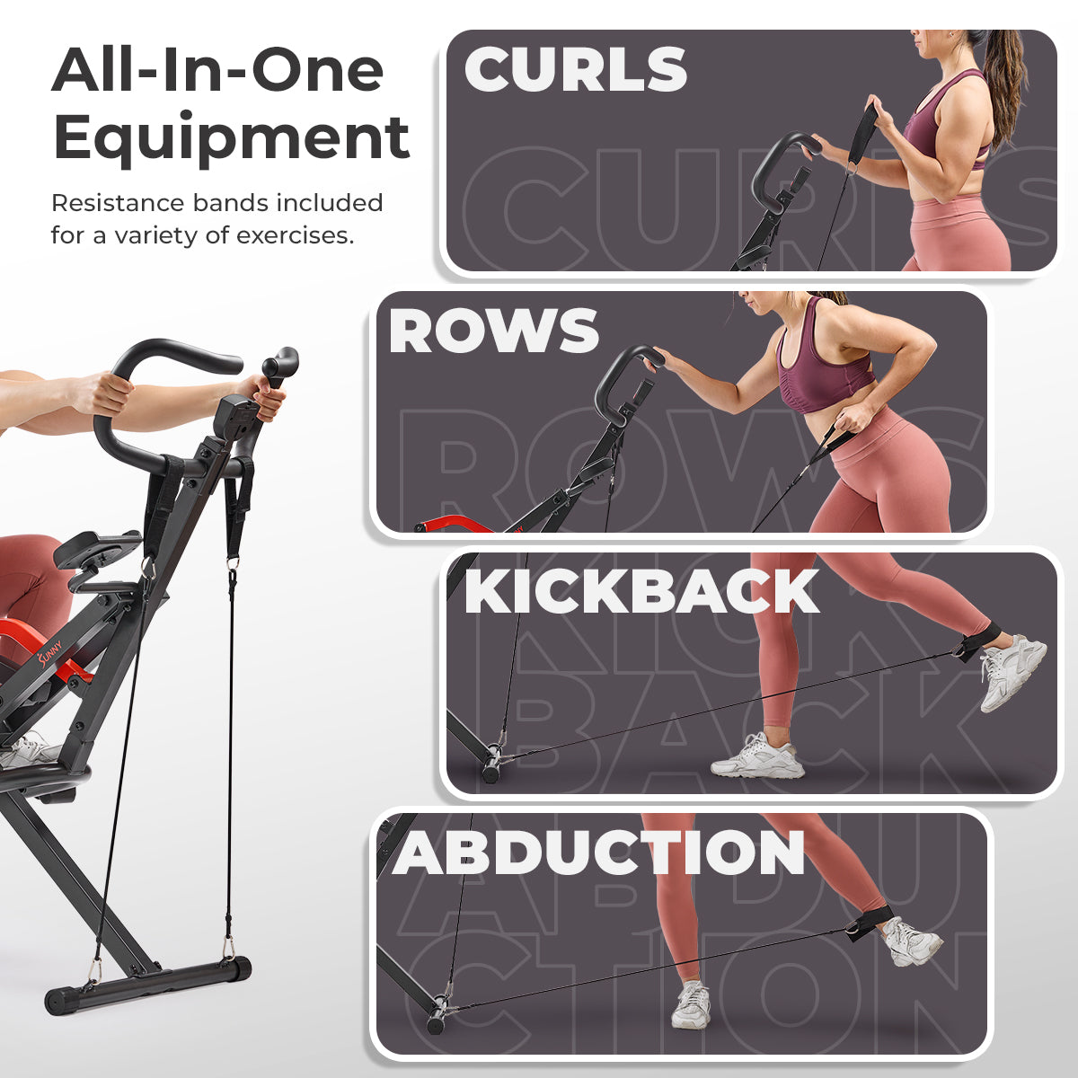 Row-N-Ride® PRO Smart Squat Assist Trainer - Sunny Health & Fitness