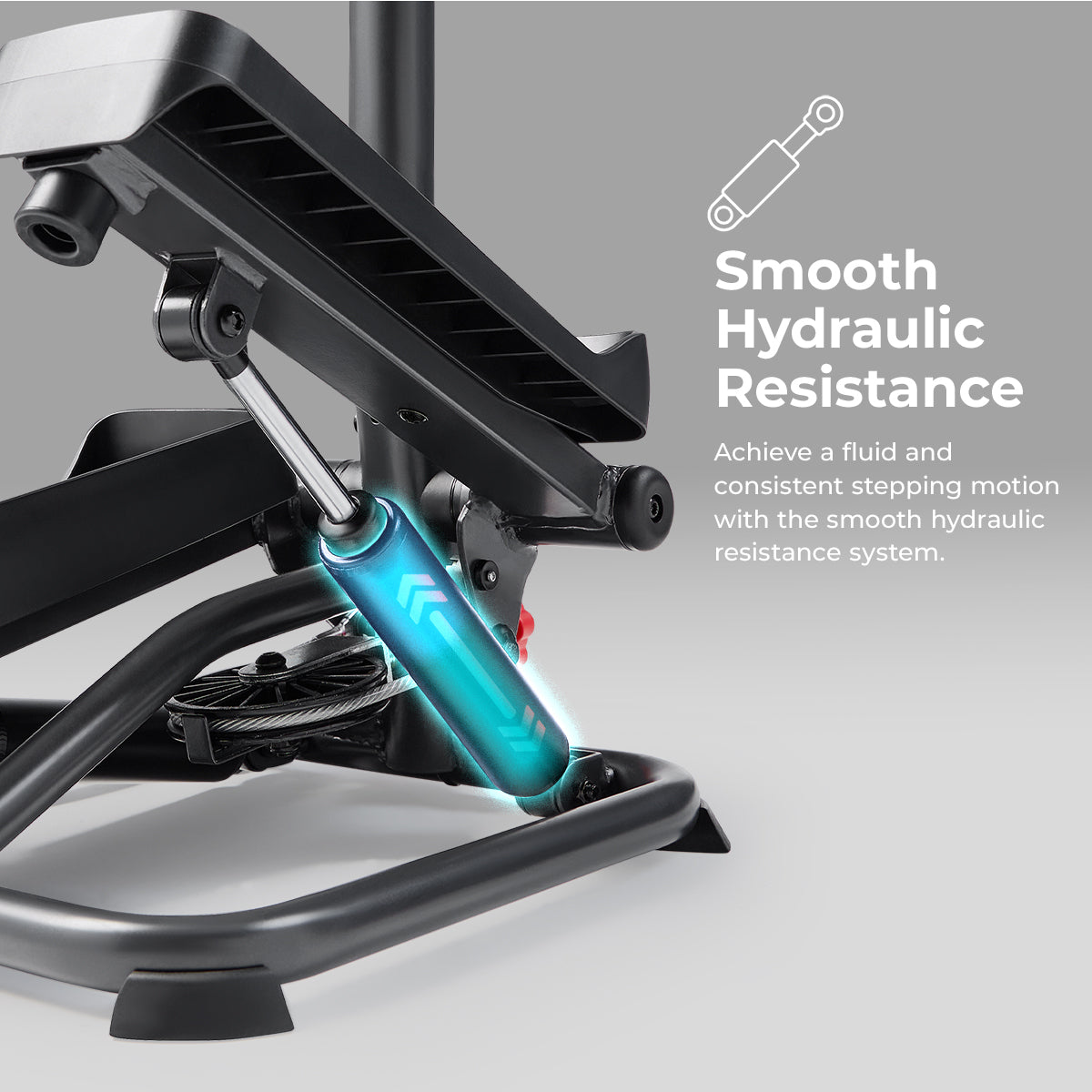 Smart Advanced Stair Exercise Stepper with Handlebar and Resistance Bands - Sunny Health & Fitness