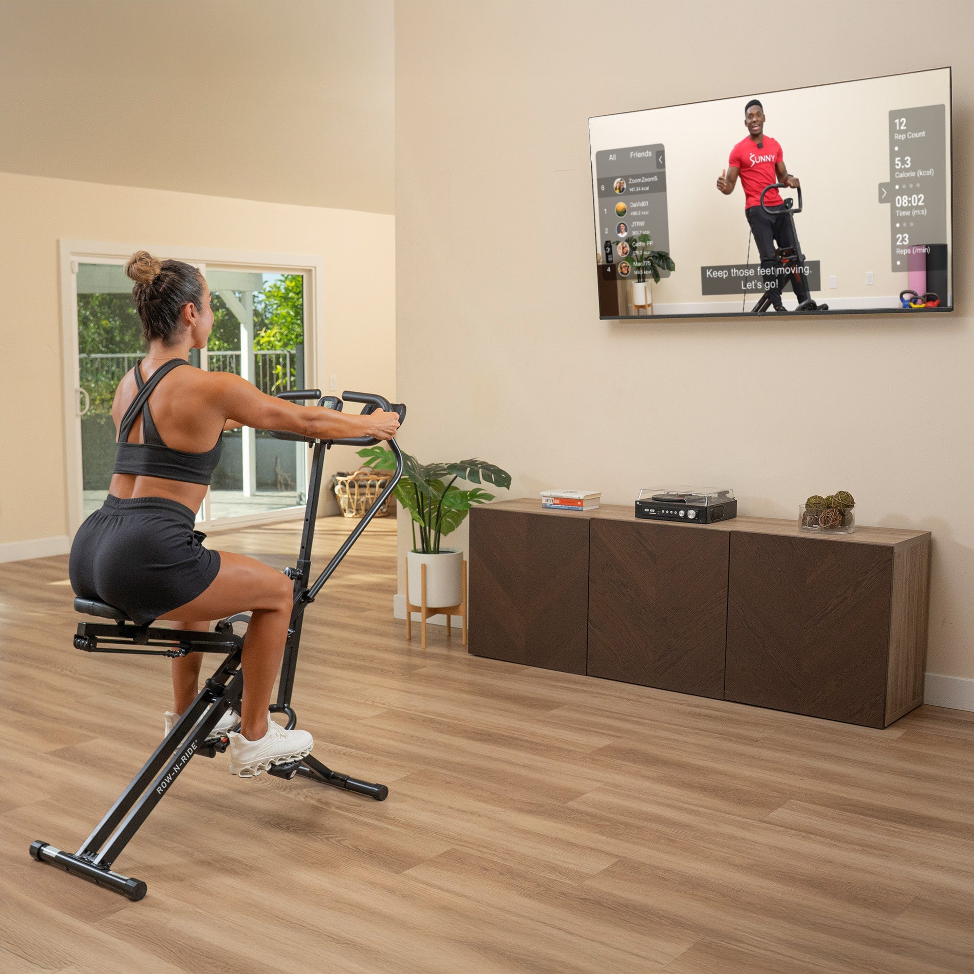 Smart Row-N-Ride Squat Machine - Sunny Health & Fitness