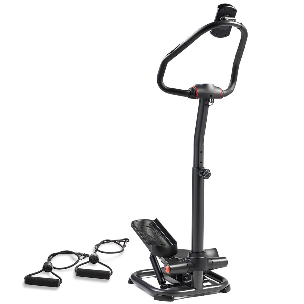 Smart Heavy Duty Power Stepper with Handlebar and Resistance Bands - Sunny Health & Fitness