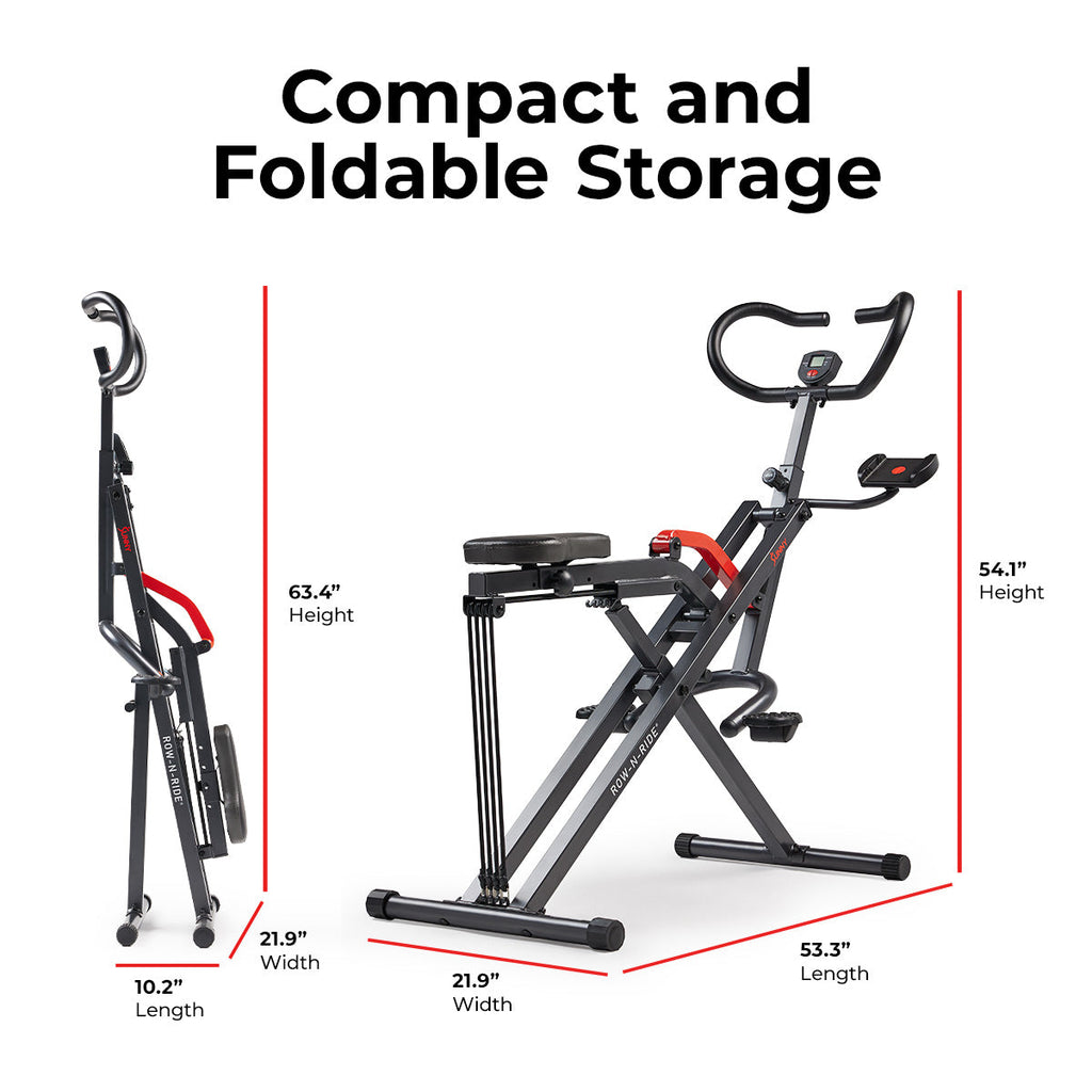 Upright Row-N-Ride® Plus Smart Squat Assist Machine - Sunny Health & Fitness