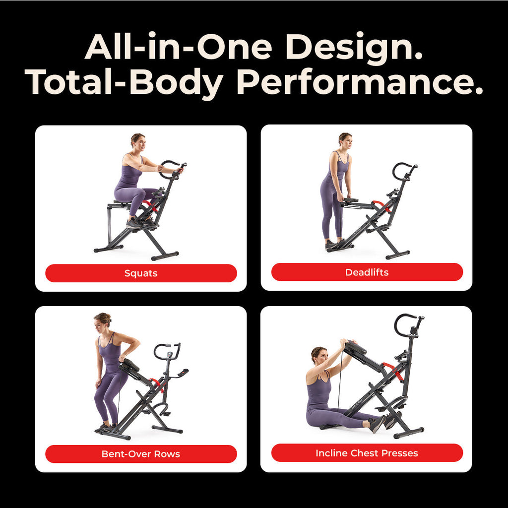 Upright Row-N-Ride® Plus Smart Squat Assist Machine - Sunny Health & Fitness