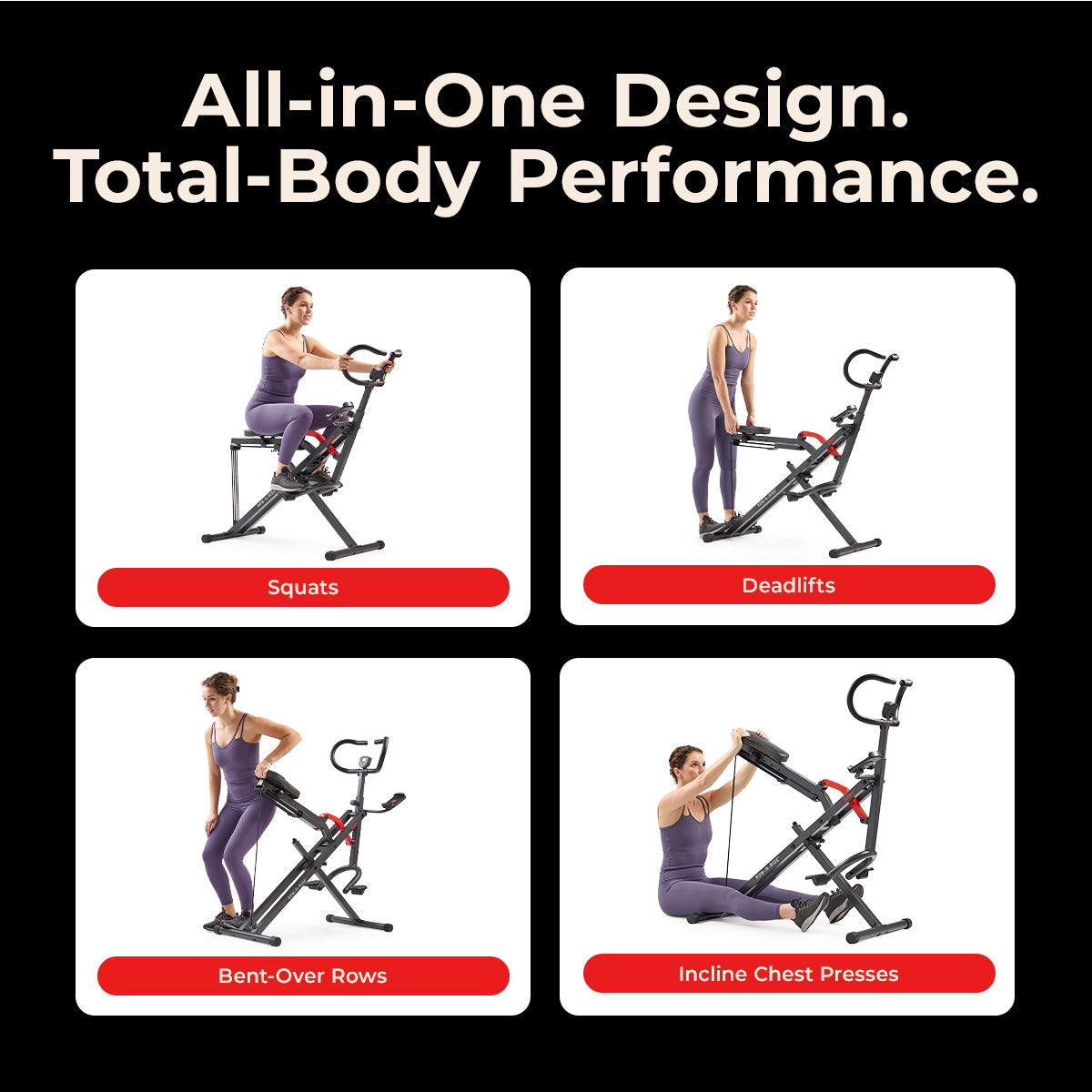 Upright Row-N-Ride® Plus Smart Squat Assist Machine - Sunny Health & Fitness