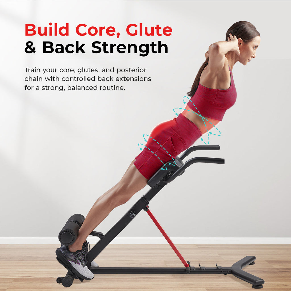 Hyperextension Roman Chair with Dip Station | Sunny Strength® - Sunny Health & Fitness