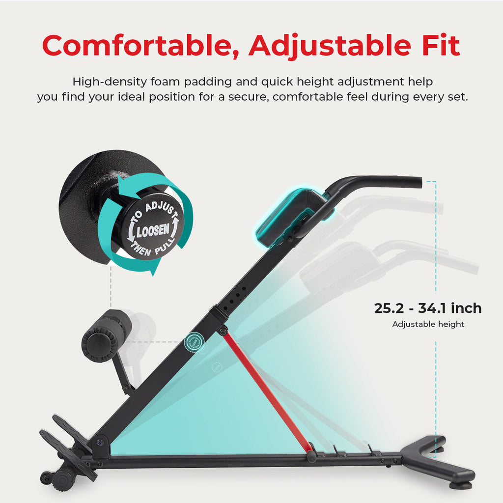 Hyperextension Roman Chair with Dip Station | Sunny Strength® - Sunny Health & Fitness