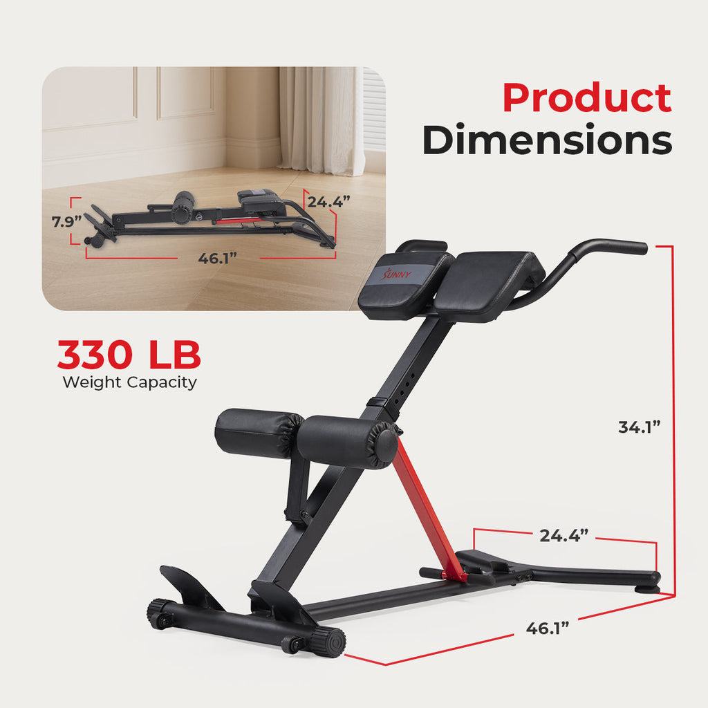 Hyperextension Roman Chair with Dip Station | Sunny Strength® - Sunny Health & Fitness