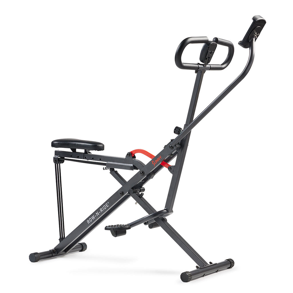 Smart Upright Row-N-Ride® Squat Assist Trainer Machine for Abs and Glute Workout - Sunny Health & Fitness