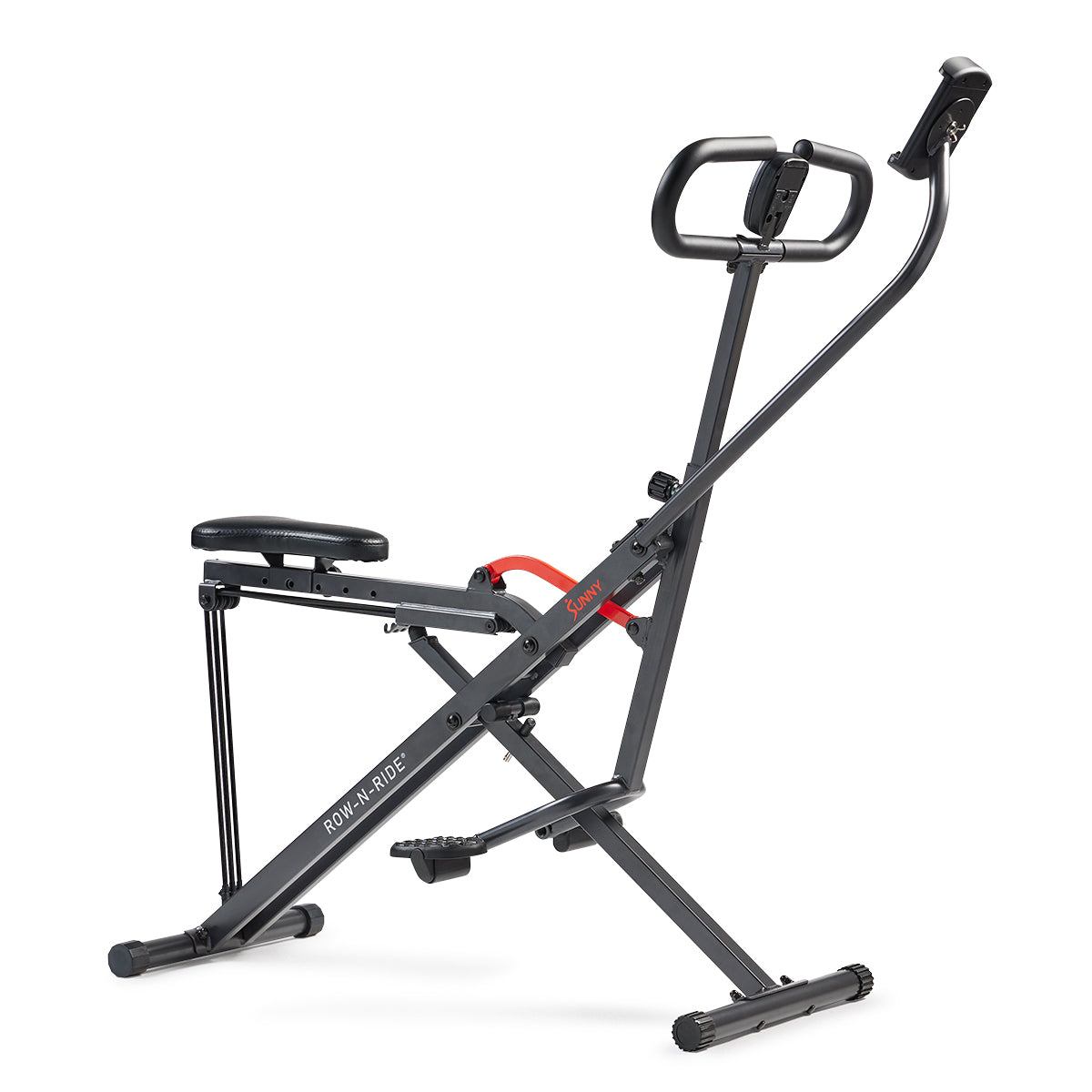Smart Upright Row-N-Ride® Squat Assist Trainer Machine for Abs and Glute Workout - Sunny Health & Fitness