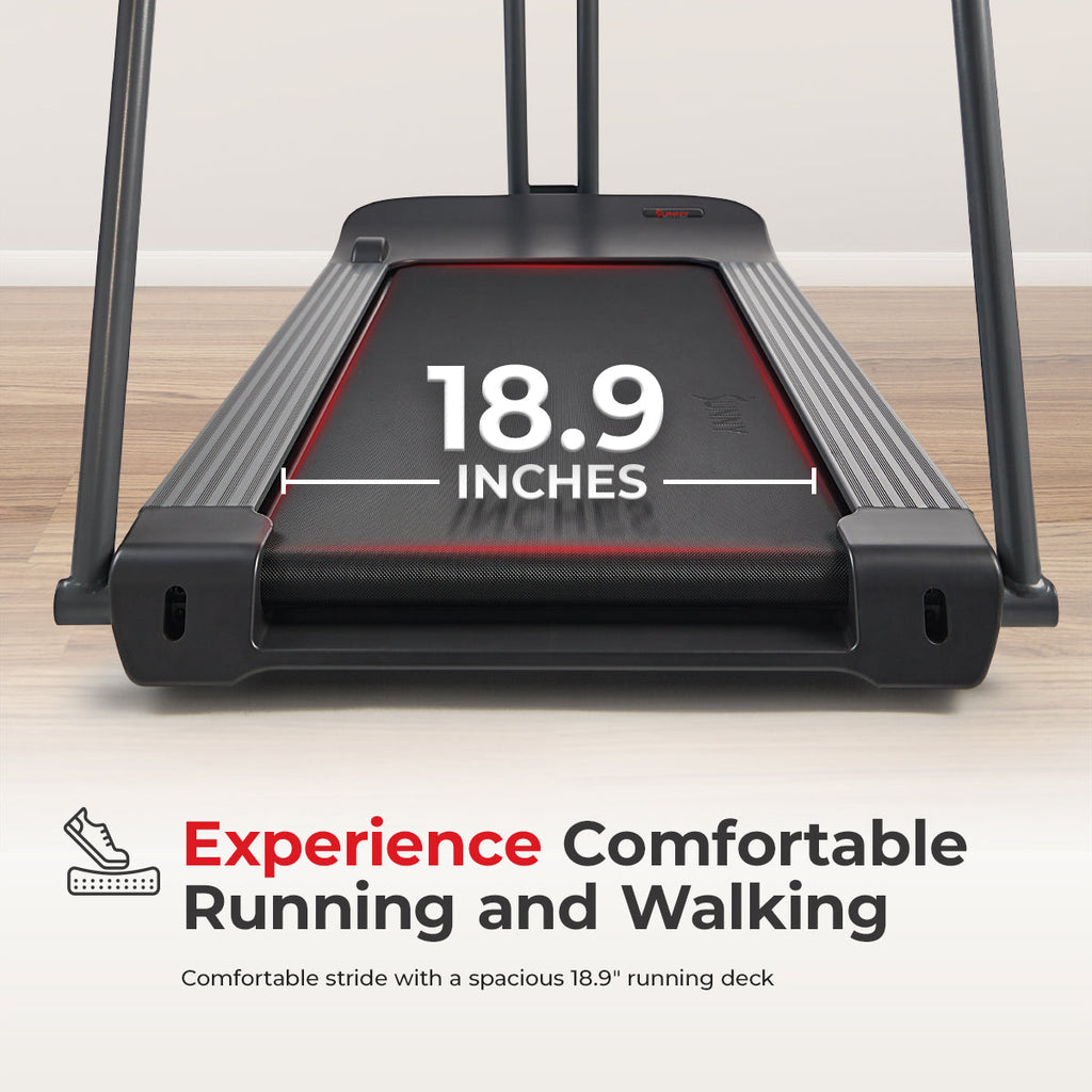 Smart Motorized Treadmill with Handrails - Sunny Health & Fitness