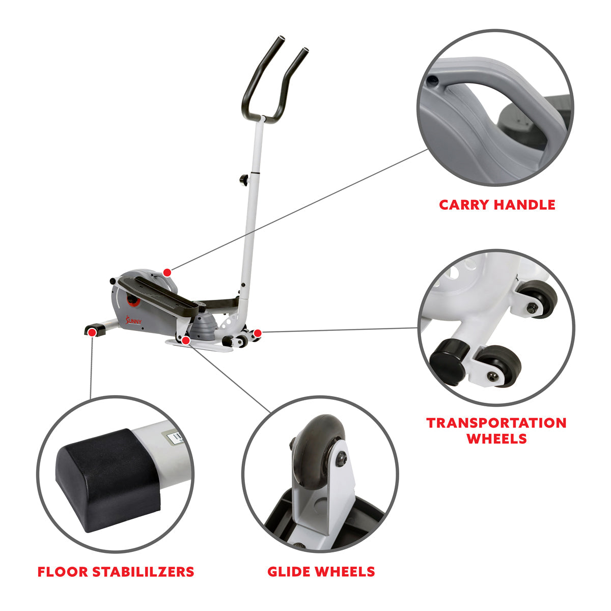 Magnetic Elliptical Machine Fitness Cross Trainer - Sunny Health & Fitness