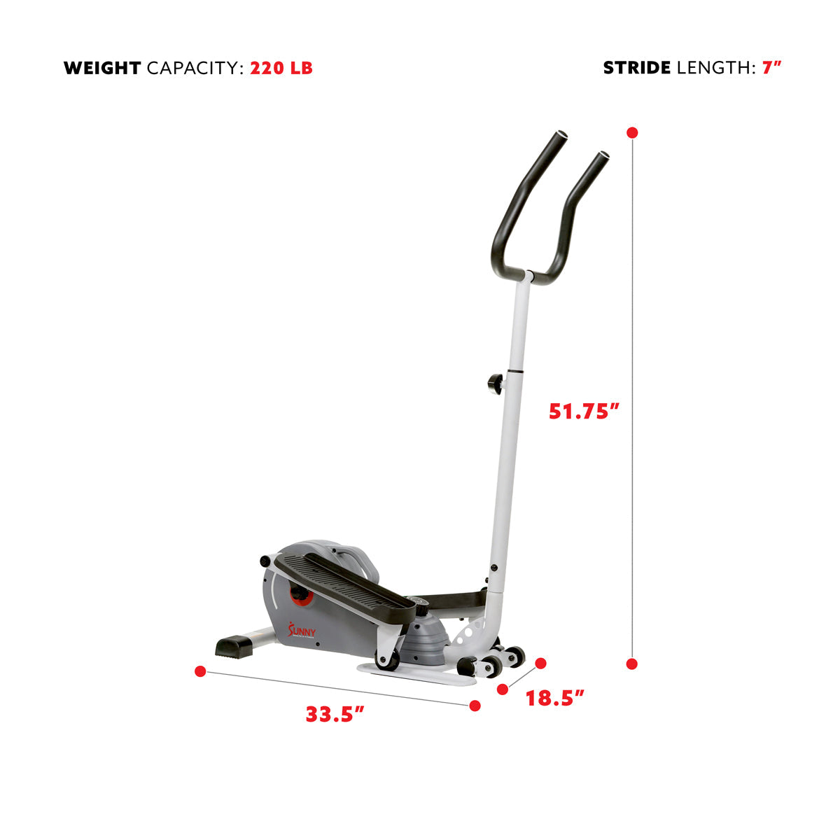 Magnetic Elliptical Machine Fitness Cross Trainer - Sunny Health & Fitness
