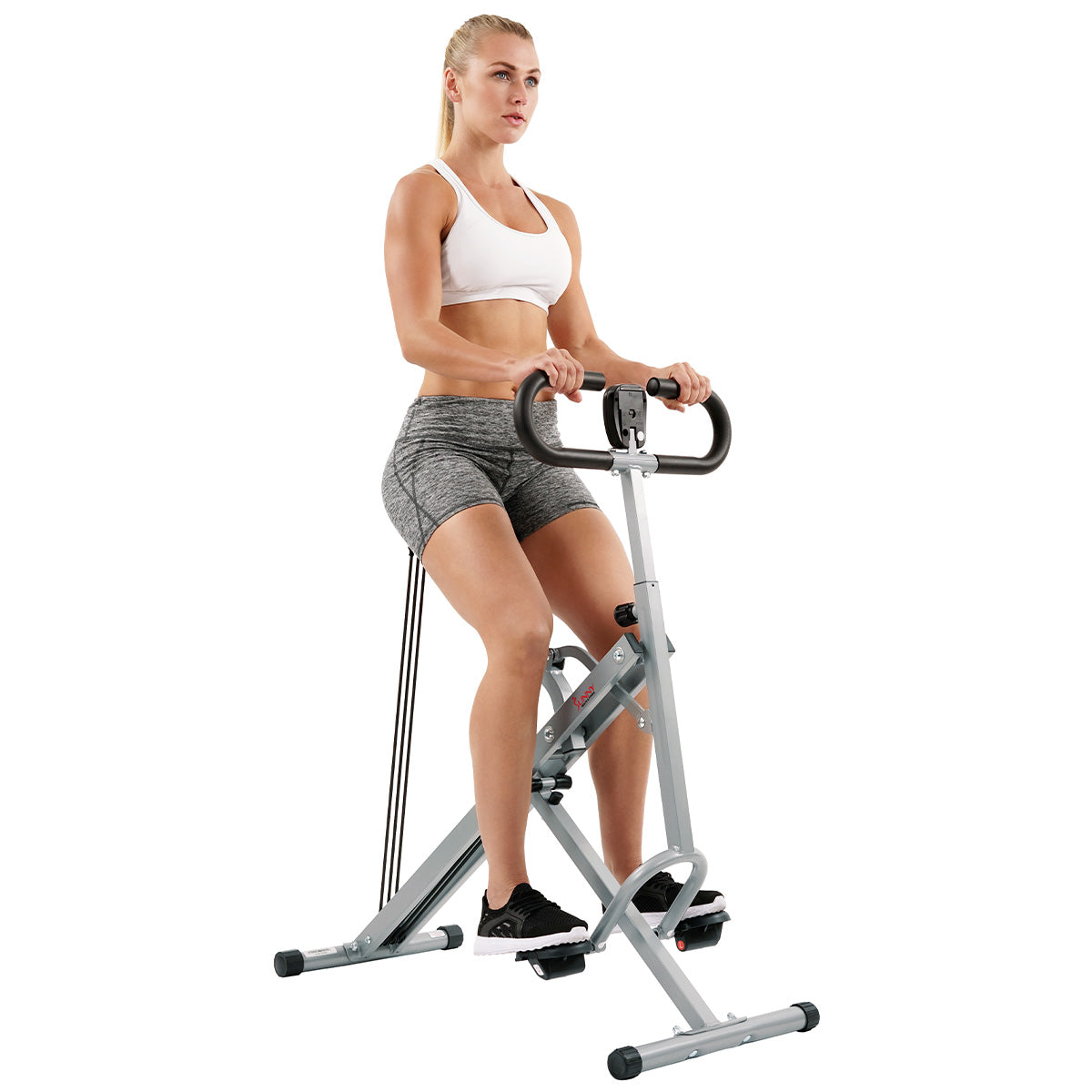 Upright Row-N-Ride® Squat Assist Trainer Machine for Abs and Glute Workout - Sunny Health & Fitness