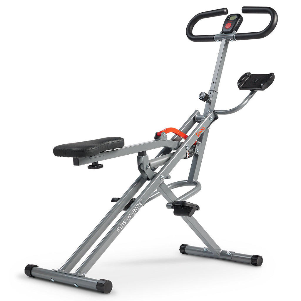 Smart Upright Row-N-Ride® Hydraulic Squat Assist Trainer Machine for Abs and Glute Workout - Sunny Health & Fitness