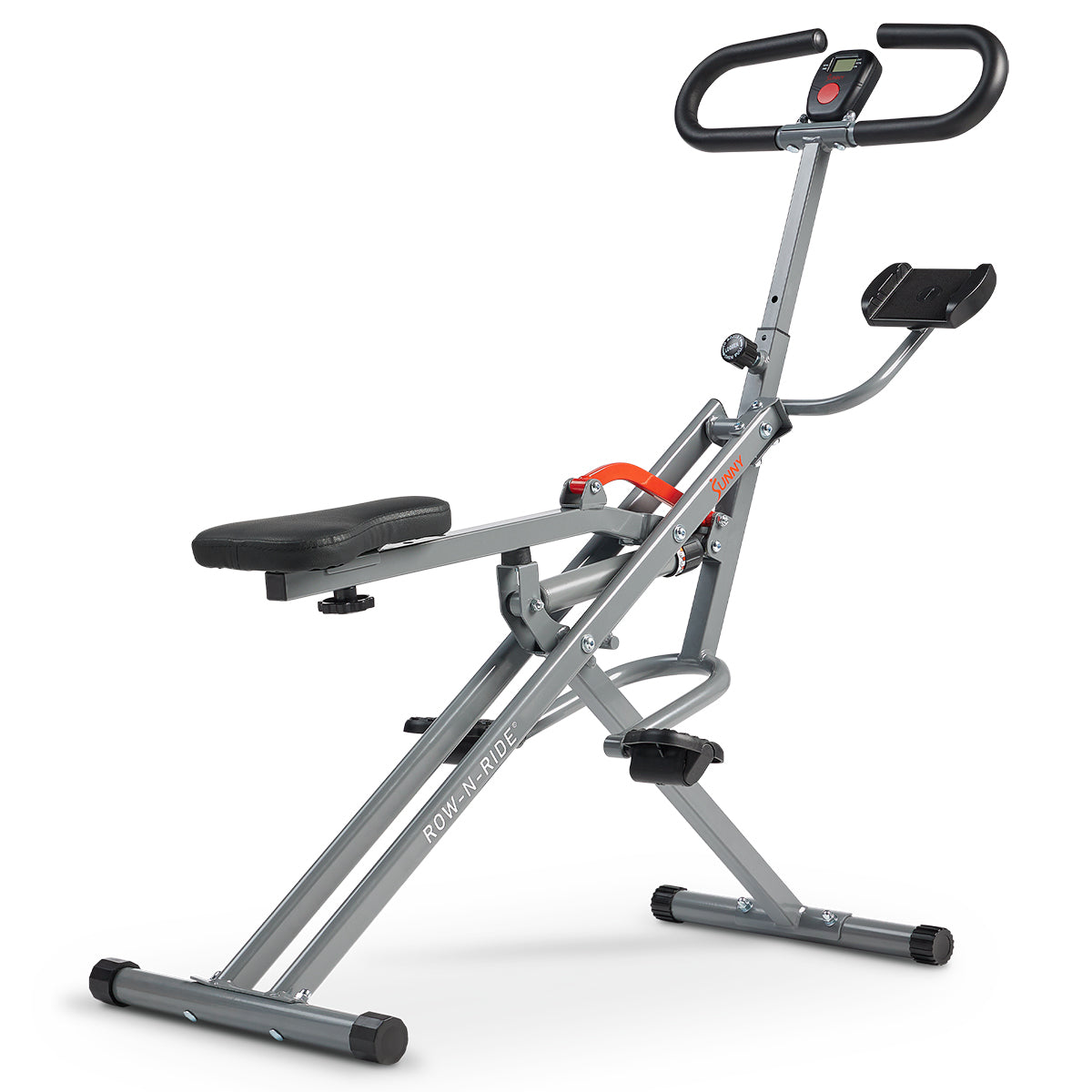 Smart Upright Row-N-Ride® Hydraulic Squat Assist Trainer Machine for Abs and Glute Workout - Sunny Health & Fitness