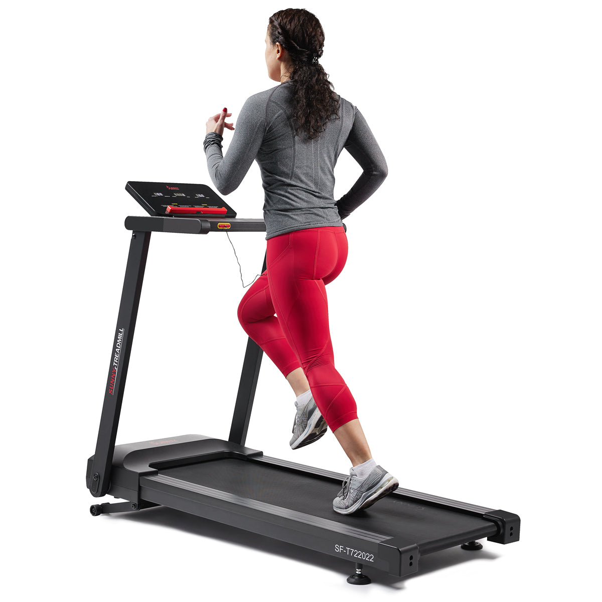 Slim Interactive Auto Incline Smart Foldable Treadmill - Sunny Health & Fitness
